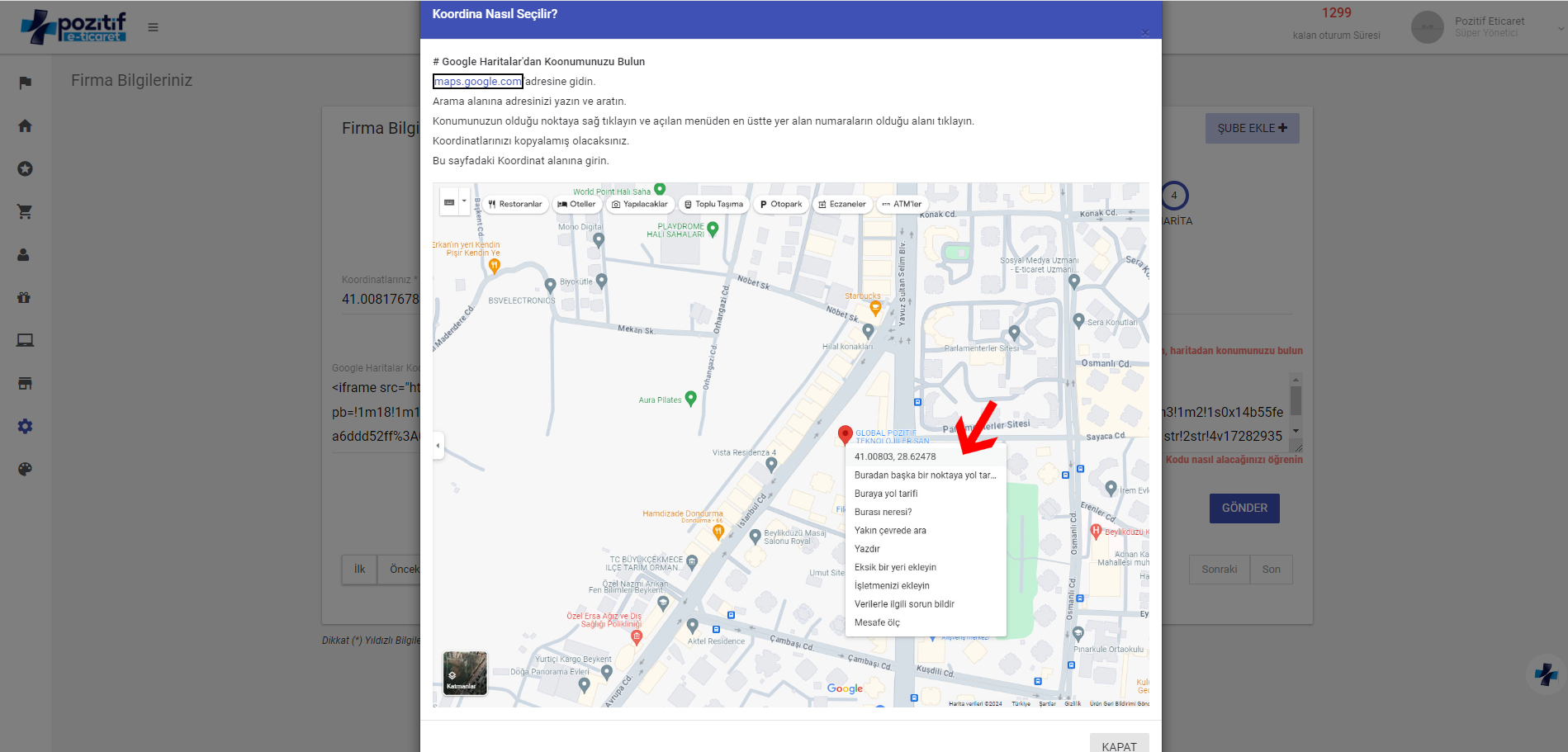 Firma Bilgileri Ekleme / Düzenleme