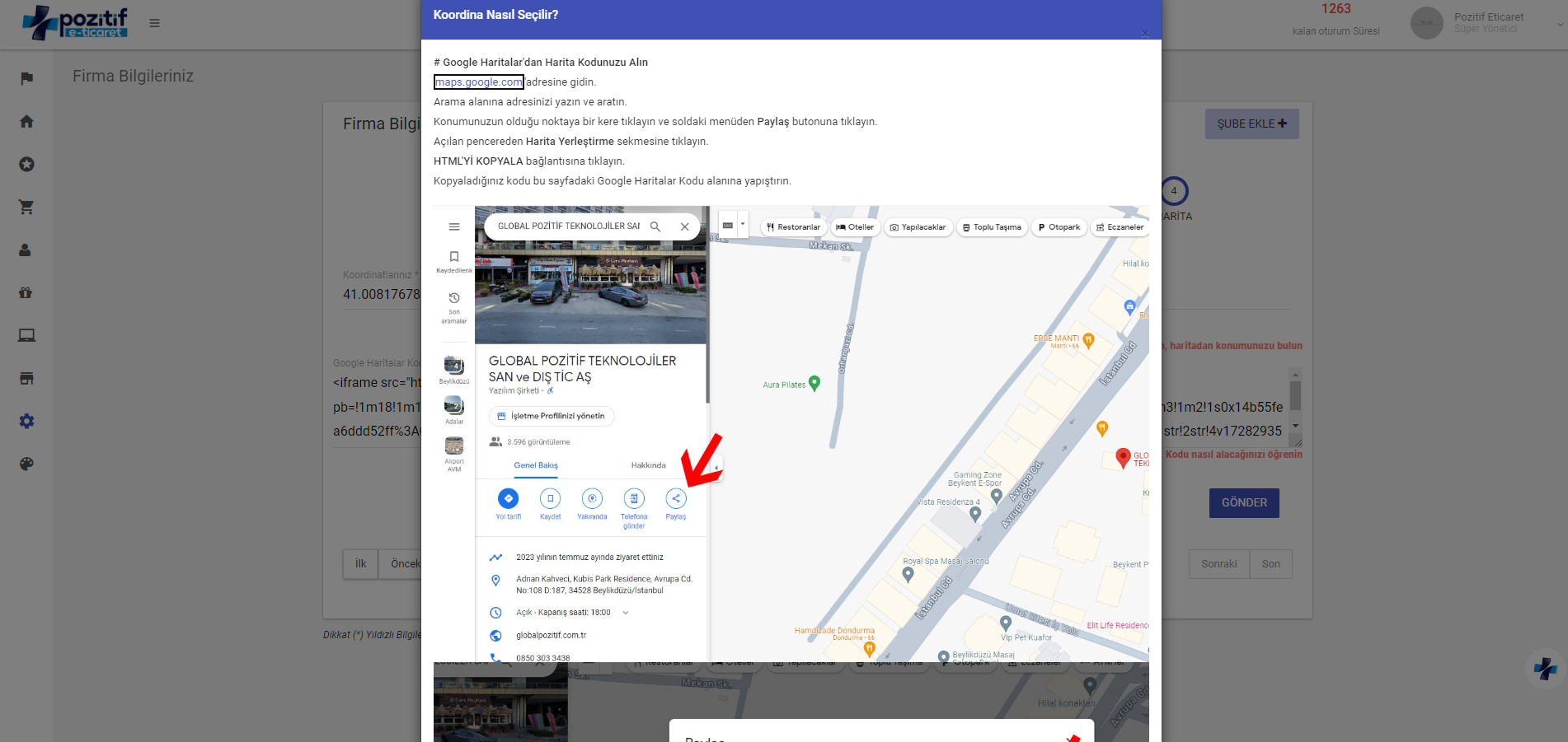 Firma Bilgileri Ekleme / Düzenleme